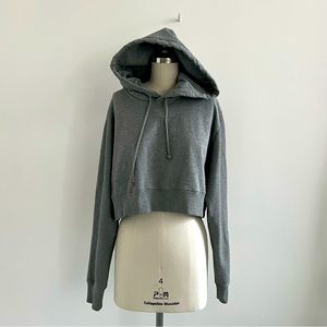 MM6 Madison Margiela Cropped Hoodie gray